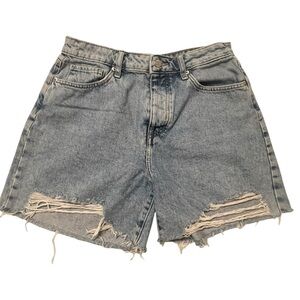 Women's FOREVER 21 Light Blue Distressed Jean Shorts Size 27